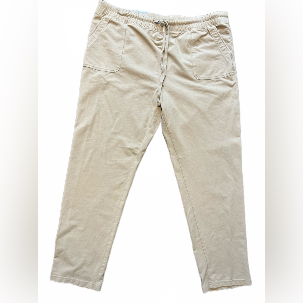 Casual Beige Work Pants Caslon Tan Chinos Relaxed Fit Cotton Blend